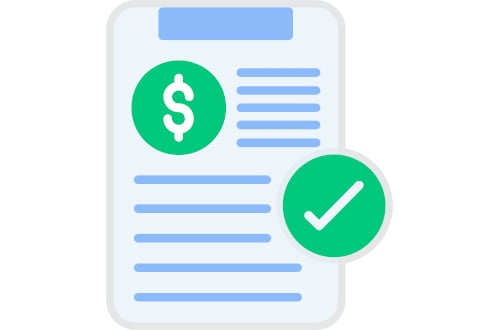 Illustration representing direct billing for dental treatment through insurance or dental care programs.